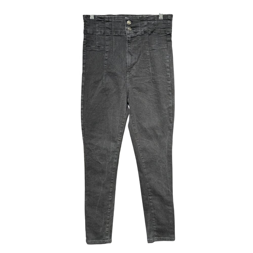 We The Free People High-Waisted Black Skinny Jeans Womens 31 Stretch Denim